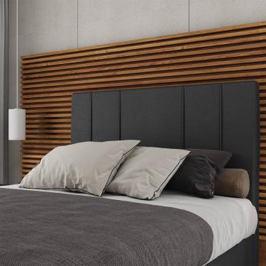 Imagem de Cabeceira Estofada Casal King Size 195 Cm Venus Corino Skybox Preto