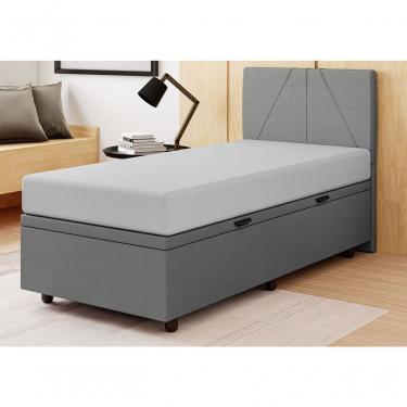 Imagem de Base Cama Box Baú Solteiro Linho Skybox Cinza