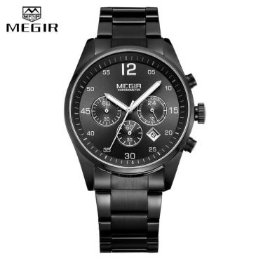 Imagem de Relógio Masculino Megir 2010 à Prova D'água Preto