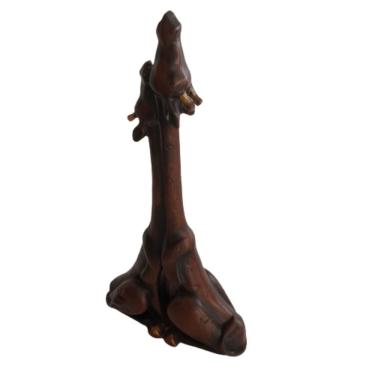 Imagem de Estatua Casal Girafas "arte" Pintura Amadeirada 29cm