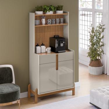 Imagem de Aparador Para Sala De Estar Cantinho Café Lizz Off White-cedro
