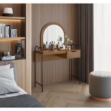 Imagem de Penteadeira Com Espelho 1 Gaveta Oasis Preto-nature