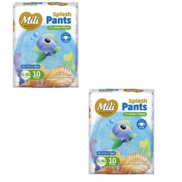Imagem de Kit 2 Fralda Splash Pants P Praia E Piscina G-XG 10 Un -Mili