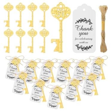 Imagem de KBDHYY 50 Peças De Abridor Garrafas Com Chave Dourada 60º Aniversário - Lembrancinhas Festa Aniversário, Cerveja E Lembranças Casamento