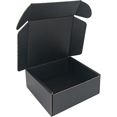 Imagem de CH-BOX Pacote Com 400 Caixas De Remessa Pequenas 5X5X2'', Papelão Ondulado Para Correspondência Comercial, Pretas (Cm552B-400)