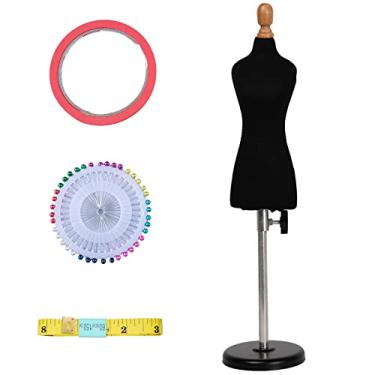 Imagem de Parfumfloral Manequim De Vestido Feminino (Não Tamanho Adulto) Mini Calça Costura Em Miniatura Diretamente No Corpo Por Dentro, Costureira Totalmente Fixável (Saia Com Torso Preto, 1/4)
