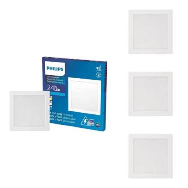 Imagem de 4 Luminárias Plafon Led 24w Philips 3000k 2000lm Bivolt