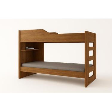 Imagem de Beliche Bicama Hortênsia com Prateleira Solteiro MDF - Incabrás, Cedro