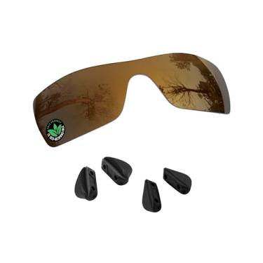 Imagem de Raydi Lentes de reposição de policarbonato e protetores de nariz para óculos de sol Oakley Ridgeline OO9419 - Polarizado - Bronze Dourado espelhado