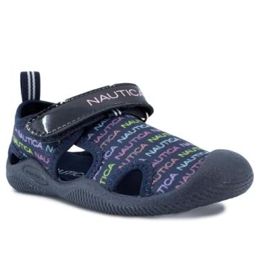 Imagem de Nautica Sapato de proteção para crianças, sandália esportiva com bico fechado |Menino - Menina (jovem/criança grande/criança pequena/bebê/bebê), Logotipo do arco-íris marinho, 11 Little Kid