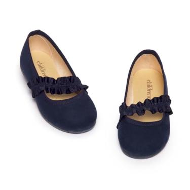 Imagem de Tênis infantil Mary Jane com tiras elásticas – Calçados para meninas (bebê, criança pequena, criança grande), Azul marino, 6-6.5 Toddler