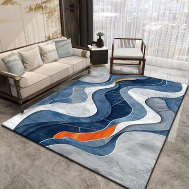 Imagem de Tapetes com estampa geométrica para sala de estar, abstrato, para sofá, quarto, tatame, macio (80x120 cm/flanela - 7)