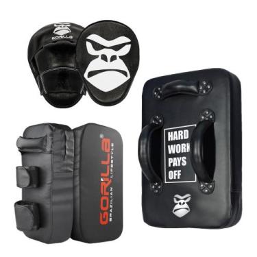 Imagem de Aparador De Chute + Escudo De Chute+ Manopla De Foco Gorilla Muay Thai
