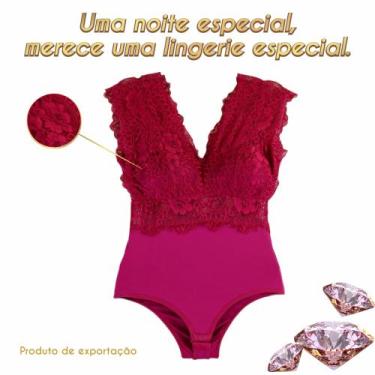 Imagem de Body com renda. - Nobreza Real Lingerie, Bordô, 46