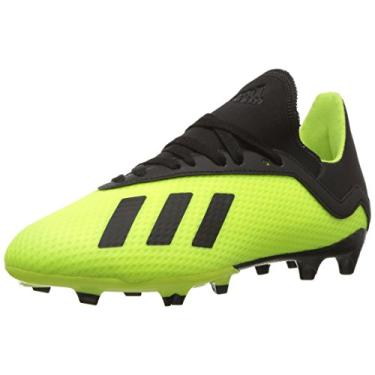 Imagem de adidas Tênis de futebol unissex infantil X 18,3 Fg, Amarelo solar/preto/amarelo solar, 4 Big Kid
