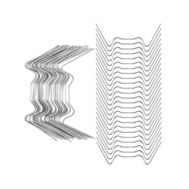 Imagem de uvbws 200 peças de clipes de suspensão de estufa, clipes de vidro de estufa em forma de W de aço inoxidável, clipes de vidro de arame de aço usados para fixar acessórios de porta de casa de vidro de