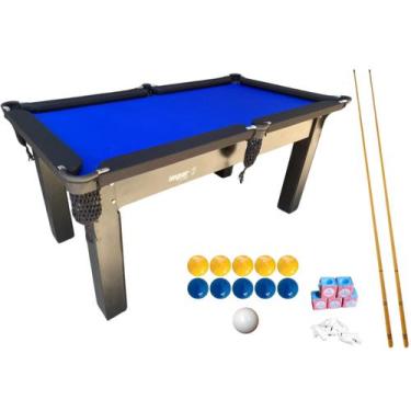 Imagem de Mesa de Sinuca/Snooker/Bilhar Kit Mata Mata Impar Sports, Azul