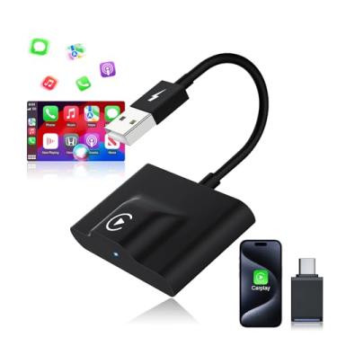Imagem de XHU Adaptador CarPlay sem fio, compatível com adaptador sem fio Apple CarPlay 2025, atualizado, converte CarPlay com fio de fábrica para caixa CarPlay sem fio, plug and play, adequado para iOS 10+ e