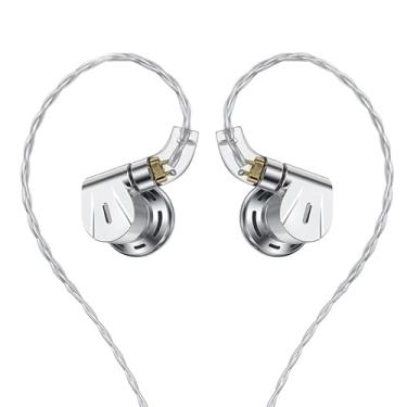 Imagem de TRN EMX Fone de ouvido novo carro-chefe HiFi Flat Earbuds com diafragma banhado a brilium 14,2 mm fones de ouvido dinâmicos com plugues intercambiáveis