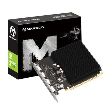 Imagem de maxsun Placa de vídeo GeForce GT 730 4 GB GPU para computador PC ITX Slot único PCI Express 4xHDMI, 4K Quad Monitor Multi Screen