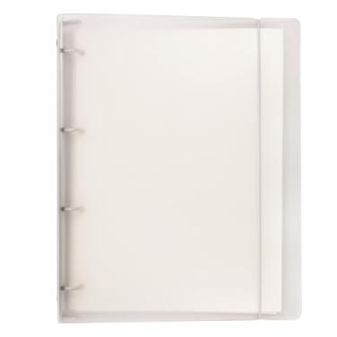 Imagem de Zelten Pasta de arquivo colorida de PP para fichário de folhas soltas com refil de caderno/organizador pessoal (mini conjunto A4 com 4 furos, branco)