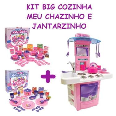 Imagem de Brinquedo Para Escola Kit Cozinha + Jantarzinho e Chazinho - Big Star 