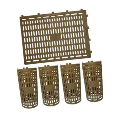 Imagem de Bothyi Protetores de tronco de árvore 5 peças, expansível, cobertura para plantas, proteção externa, cerca protetora para jardim, gramado, inverno, Marrom