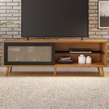 Imagem de Rack para TV Até 60 Polegadas Argos 1 Porta Freijó Trend/Preto - Pnr Móveis