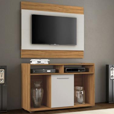 Imagem de Rack com Painel para TV Até 43 Polegadas Show Freijó Trend/Off White - Pnr Móveis