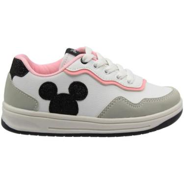 Imagem de Tênis Casual Disney Minnie Glitter Macio Menina, Branco, 29