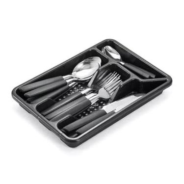 Imagem de Faqueiro 24 Peças Aço Inox Com Divisor de Talheres - Preto