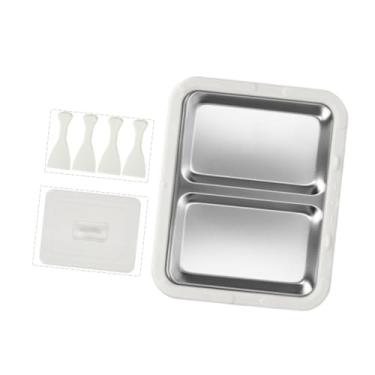 Imagem de IEUDNS Máquina de sorvete Forma de sorvete Caseiro DIY Diversão de verão Atividades em família Multiuso Fácil de limpar Placa fria instantânea, Branco com Tampa