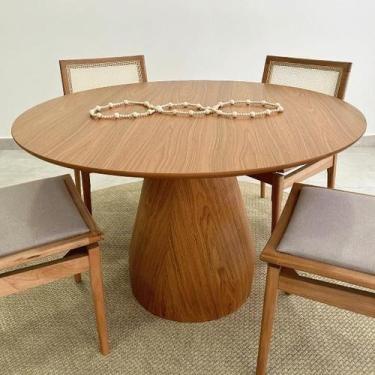 Imagem de Mesa de Jantar Cone Balonê Redonda 120 cm Tampo Freijó Base Freijó - P