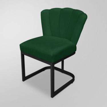 Imagem de Cadeira Decorativa/Recepção Flor - Base de Ferro Preto - Dávila Decor,