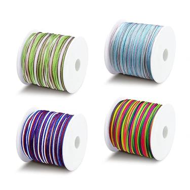 Imagem de HIQU and HIST Rolos De 180 Jardas Fio Nylon, Cordão Cetim Multicolorido 0,8 Mm Para Kumihimo, Artesanato Em Macramê, Projetos Faça Você Mesmo