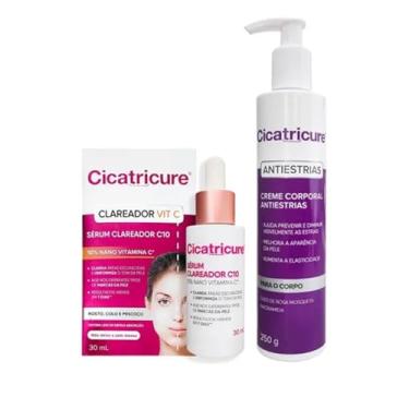 Imagem de Kit Clareador, Sérum + Creme Corporal Antiestrias Cicatri Cure