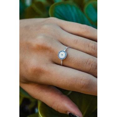 Imagem de Anel Olho Grego cravejado . Em prata 925 legitima - Sb Prata, 22