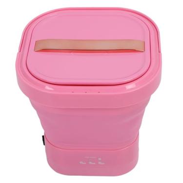 Imagem de Aramox Mini Máquina de Lavar Máquina de Lavar Roupa Dobrável Com Bateria Recarregável, Lavadora Portátil Secadora para Apartamento de Camping de Viagens (Róseo)