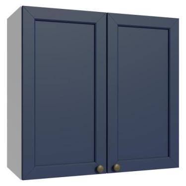 Imagem de Armário Aéreo 70 Cm 2 Portas Branco/azul Vik Madesa