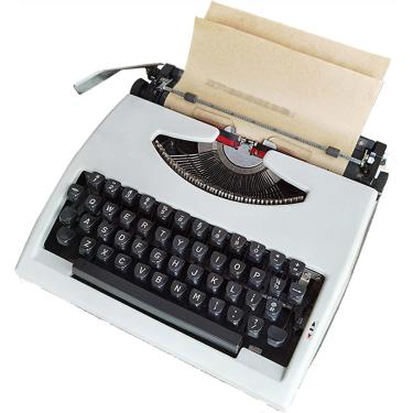 Imagem de Máquina De Escrever Manual Retro Antiquada, Máquinas De Escrever Para Escritores, Máquina De Escrever Retro Para Escritório Em Casa Sala De Estudo Mesa, White