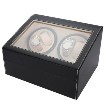 Imagem de SUNGOOYUE Relógio Automático Winder 6 Grades Assista a Movimentação de Cobre Antimagnético de Armazenamento para 4 Relógios, Caixa de Enrolador (Regulamentos dos EUA (tensão 100-240V, potência:)