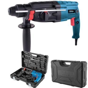 Imagem de Martelete Philco Force PMT01 900W Impacto de 3J 1400RPM, Azul e Preto,