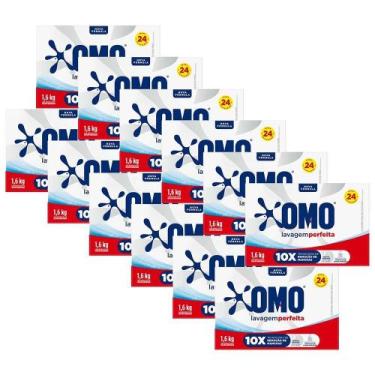 Imagem de Kit 12 Lava-Roupas em Pó Omo Lavagem Perfeita 1,6kg