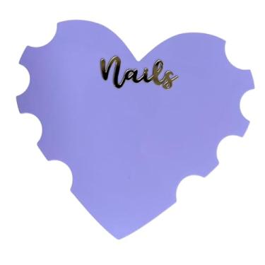 Imagem de MotiveTech Adereço para foto de manicure em formato de coração, acessório para salão de beleza, técnico de unhas, acessório para foto, cartão de exibição de, Violeta Claro