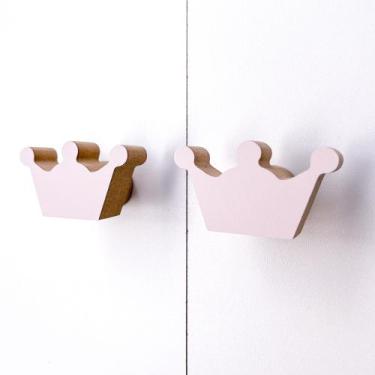 Imagem de 2 Puxadores Coroa Infantil Boho Gaveta Armário Móveis Cômoda - Souveni