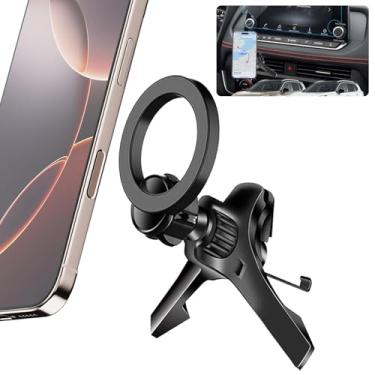 Imagem de Suporte de telefone de carro para Nissan Rogue S/SV/SL/2024-2025 Nissan Rogue SL/Platinum/ 2020-2025 Nissan Sentra, para MagSafe Suporte magnético de telefone para ventilação de ar, para acessórios