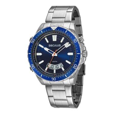 Imagem de Relógio Seculus Masculino Ref: 77140G0Svna1 Anadigi Prateado