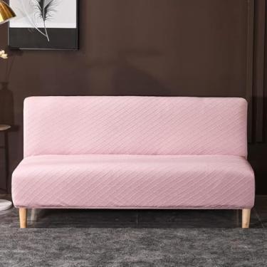 Imagem de Capa De Sofá-cama Futon Jacquard Stretch Sem Braços Cor Sólida Forma Caber Engrossar Capa De Futon All-inclusive Capa De Futon À Prova De Poeira Antiderrapante Capa, Green, 190—210cm