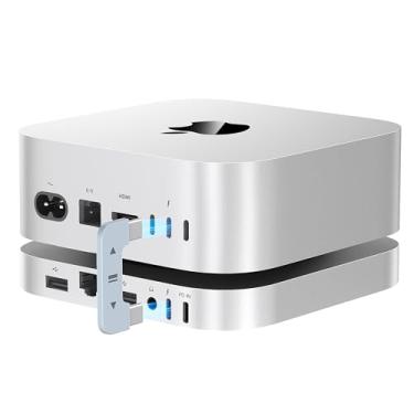 Imagem de Base para Mac mini M4, estação de ancoragem Beelink EX Mate Mini-B de 80 Gbps, 1 compartimento SSD M.2 PCIex4, expansão de até 8 TB, slot para cartão SD4.0, LAN de 2,5 G, porta USB C PD3.0 de 15 W, 2