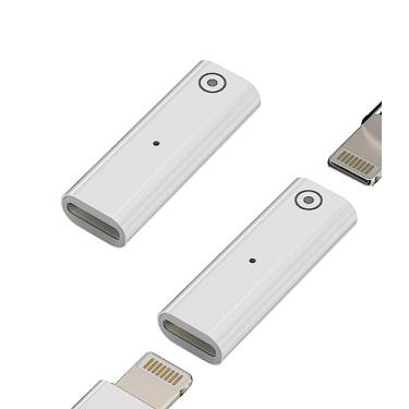 Imagem de Adaptador Lightning fêmea para Lightning fêmea (pacote com 2) para Apple Pencil 1ª geração, acessórios de carregador, adaptador de carregamento de caneta, conector de dongle de carregamento para